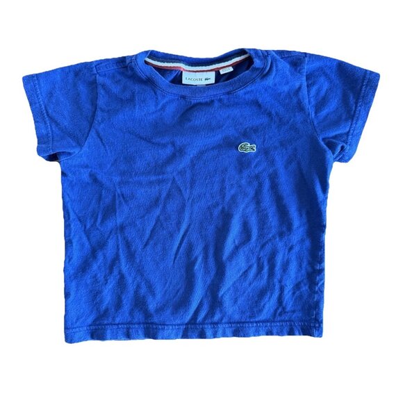 Lacoste Kid's Blue Short Sleeve Crew Neck Tee Size 4 Preppy Classic Sporty - Picture 1 of 11